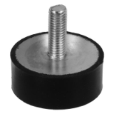 MAE-GMASP-MGS-AG-RF - Rubber-Metal Bump Stops MGS with Threaded Stud, Natural rubber / Stainless