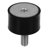 MAE-MGP-MGA-RF - Rubber-Metal Buffers MGA with Internal Thread and Threaded Stud, Natural rubber / Stainless