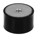 MAE-MGP-MGE-IG-RF - Rubber-Metal Buffers MGE with one sided internal thread, Natural rubber / Stainless