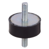 MAE-MGP-MGP-AG-VZ - Rubber-Metal Buffers MGP with Threaded Studs, Natural rubber / Steel zinc-plated