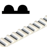 MAE-MW-ZR-HTD-TPU - Correas dentadas por metro de poliuretano termoplástico (TPU), soldables, correas dentadas HTD por metro